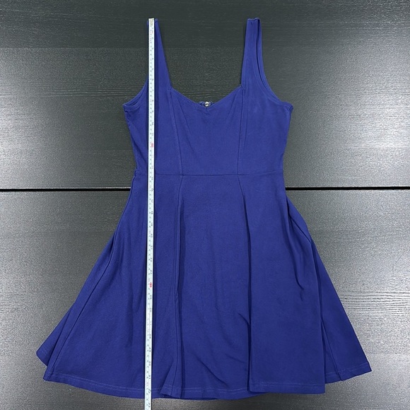 Express Cobalt Blue Purple Sweetheart Neckline Stretch Cotton Mini Dress - S - Picture 7 of 8
